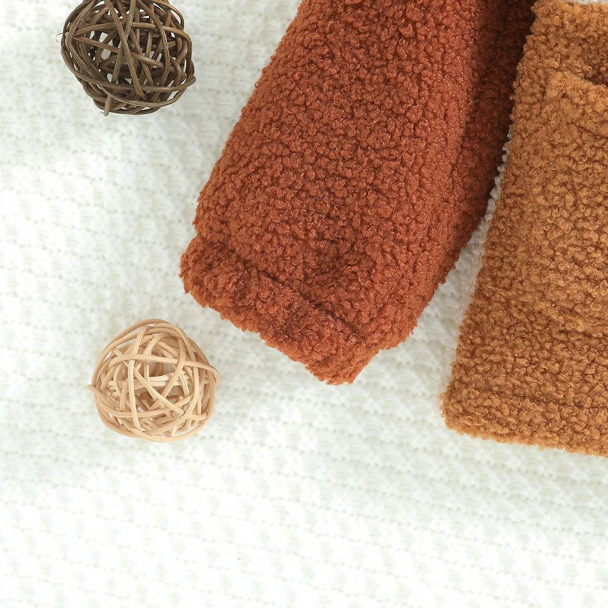 Children's New Zipper Cute Polar Sherpa Fleece Winter Jacket Kids - Velora