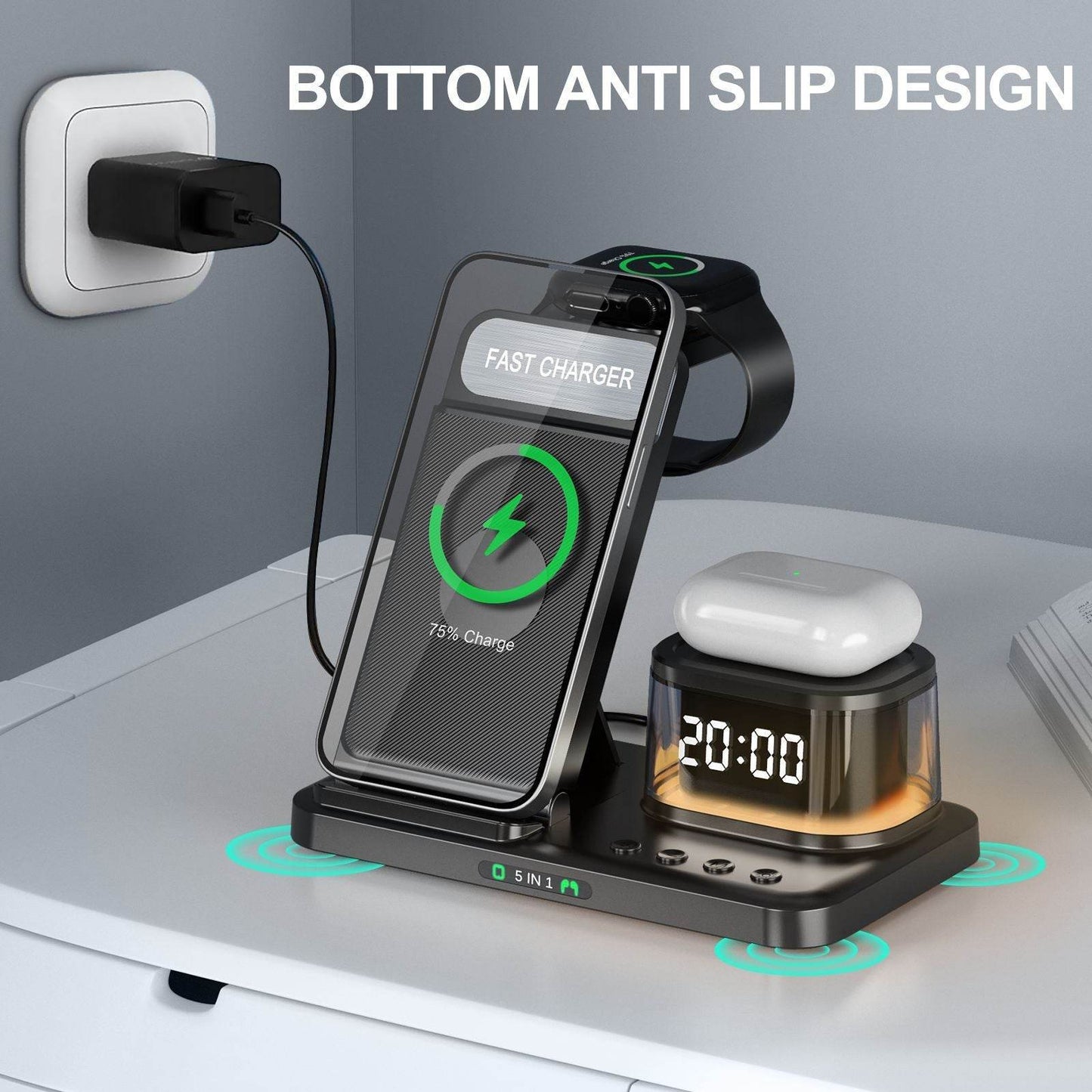 Creative Fast Wireless Charger Three-in-one Folding Bracket