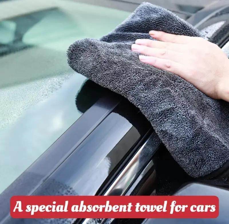 KLCB No-streak, No-scratch, No-water-stain Car Drying Towel Premium Microfiber Double-twist Pile With No Edge Design For Quick And Easy Drying - Velora