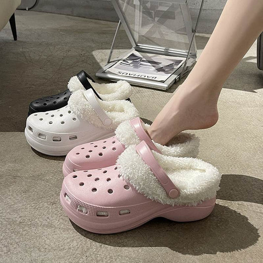 Cotton Slippers Women's Autumn And Winter Non-slip Soft Sole Platform Heel - Velora
