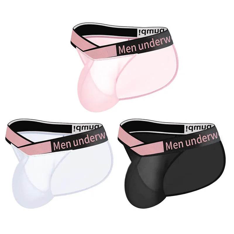 Men's Thin Ice Silk Transparent High Fork Briefs - Velora