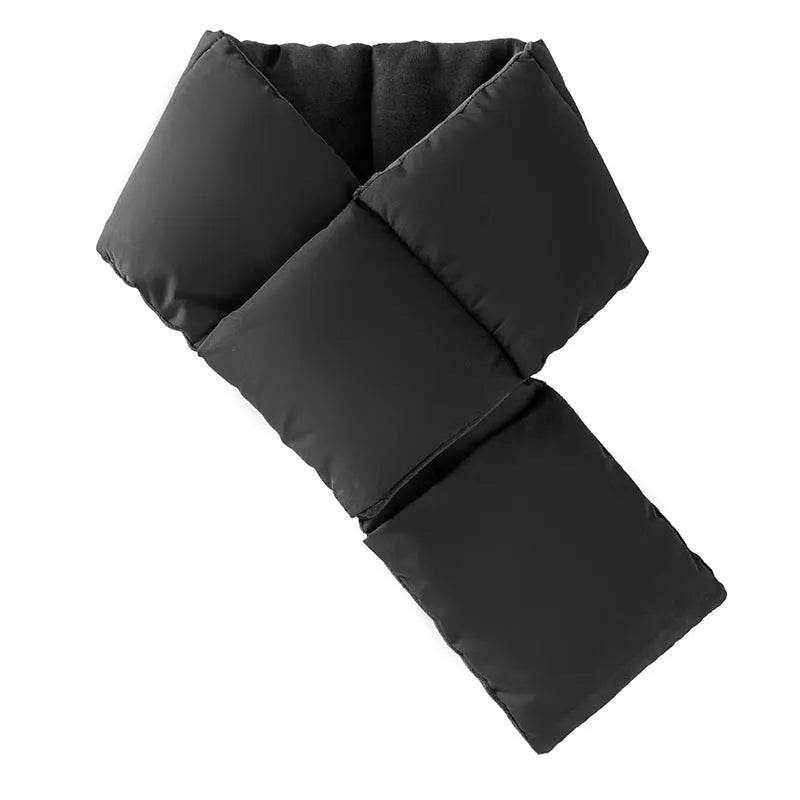 Warm Cross-design Pocket Scarf For Women Winter Outdoor Sports Skiing Cold-proof Down Cotton Plus Velvet Short Scarf - Velora