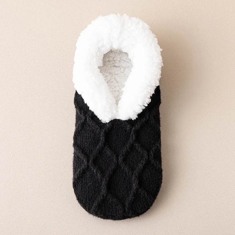 Winter Warm Short Cotton Slipper Socks Unisex Thicken Thermal Plush Home Floor Sock Soft Non-slip Grip Fuzzy Floor Fluffy Socks - Velora