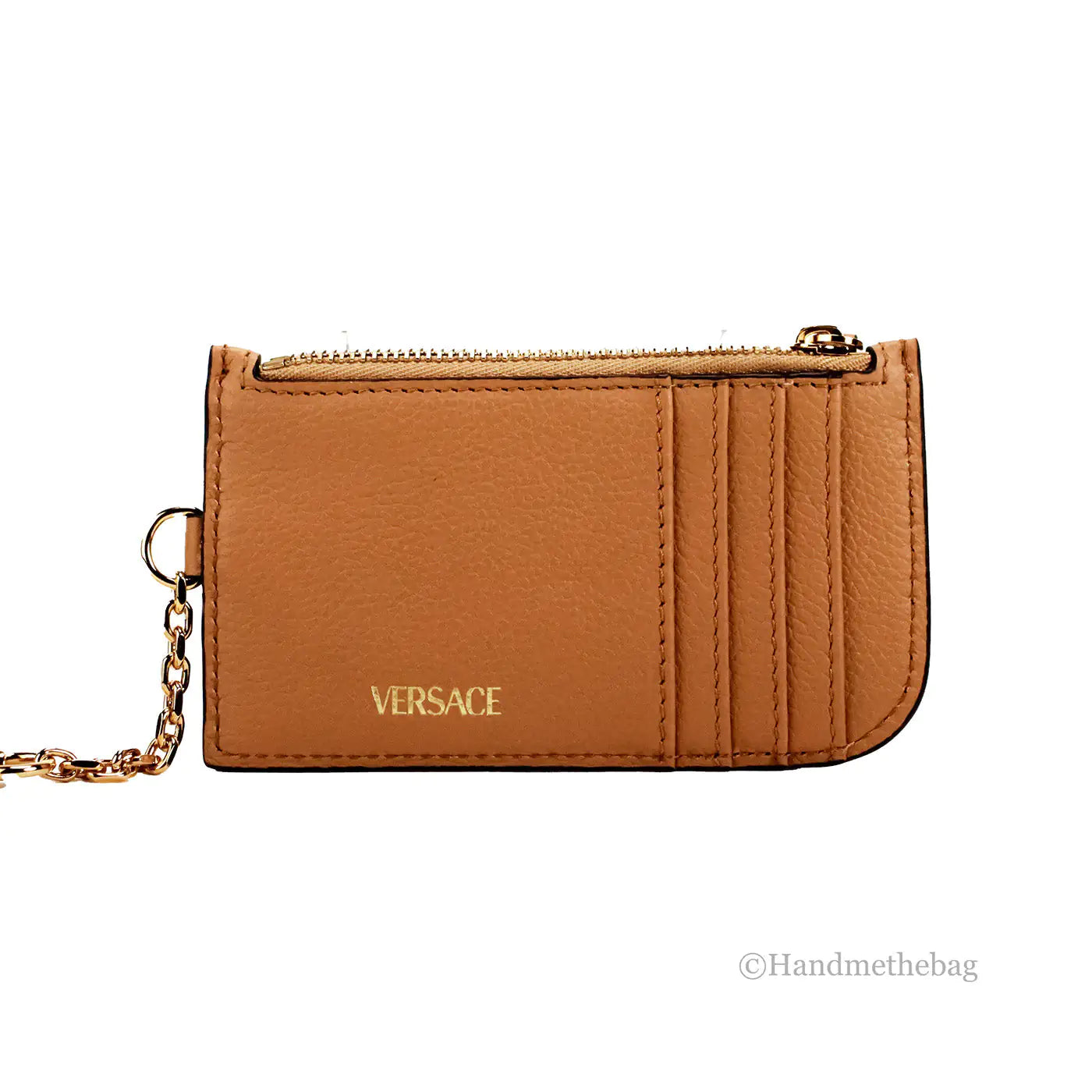 Versace Caramel Leather Multi-Card Key Wallet