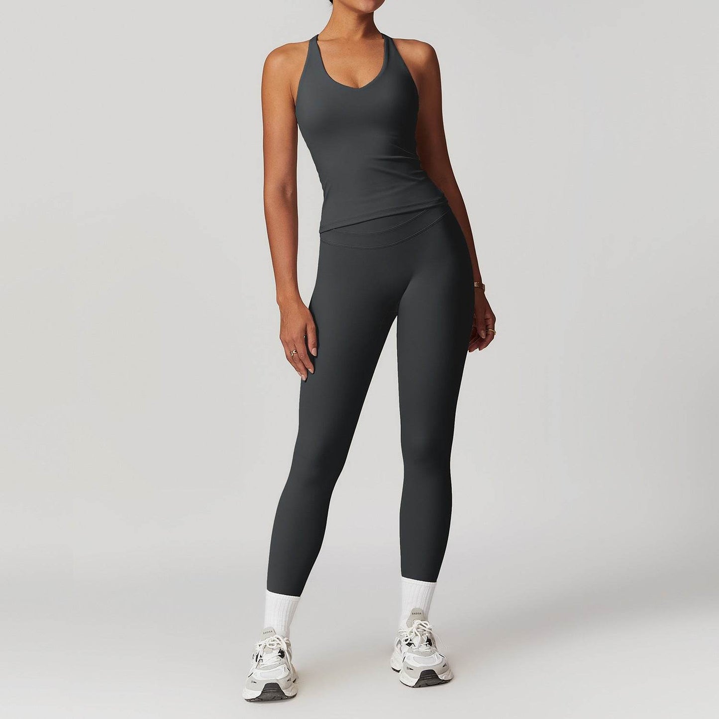 2pcs Nude feel short sleeve Workout Clothes for women Yoga Gym Clothes set - Velora