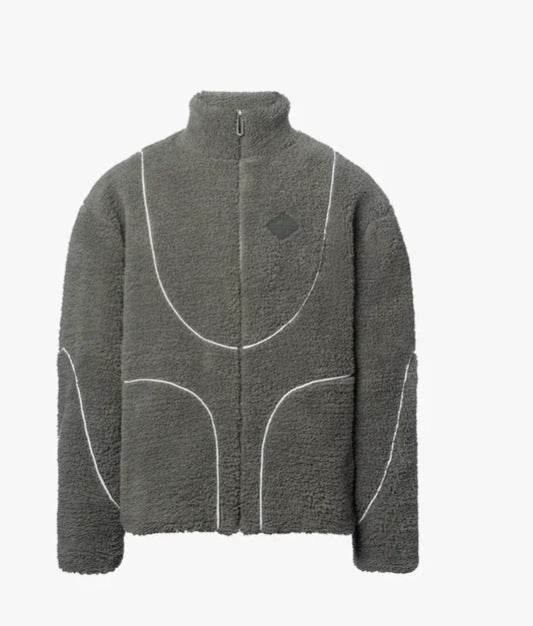 Men's Fashion Lamb Wool Hooded Zipper Coat Sweatshirt Patchwork Line Design Male Tops Casual - Velora