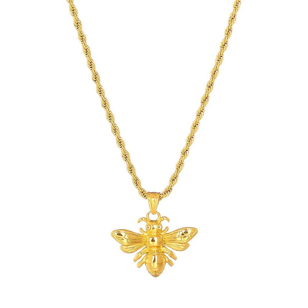 Titanium Steel Bee Necklace Stainless Steel gold - Velora