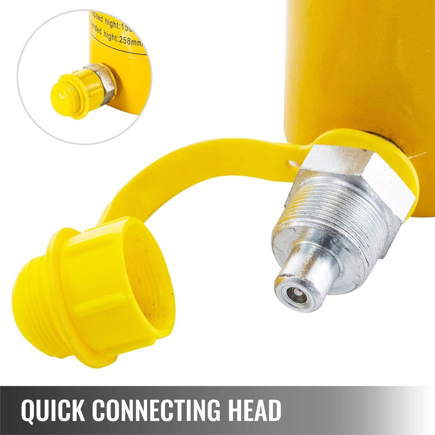 50T 6In Stroke Hydraulic Cylinder Jack Solid Single Acting Hydraulic Ram Cylinder 150mm Hydraulic Lifting Cylinders For Bending, Straightening And Pulling On Trucks, Tractors And Heavy Equipm