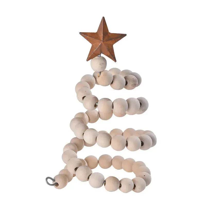 Creative Wooden DIY Twine Wooden Bead Christmas Tree decorations Ornaments - Velora