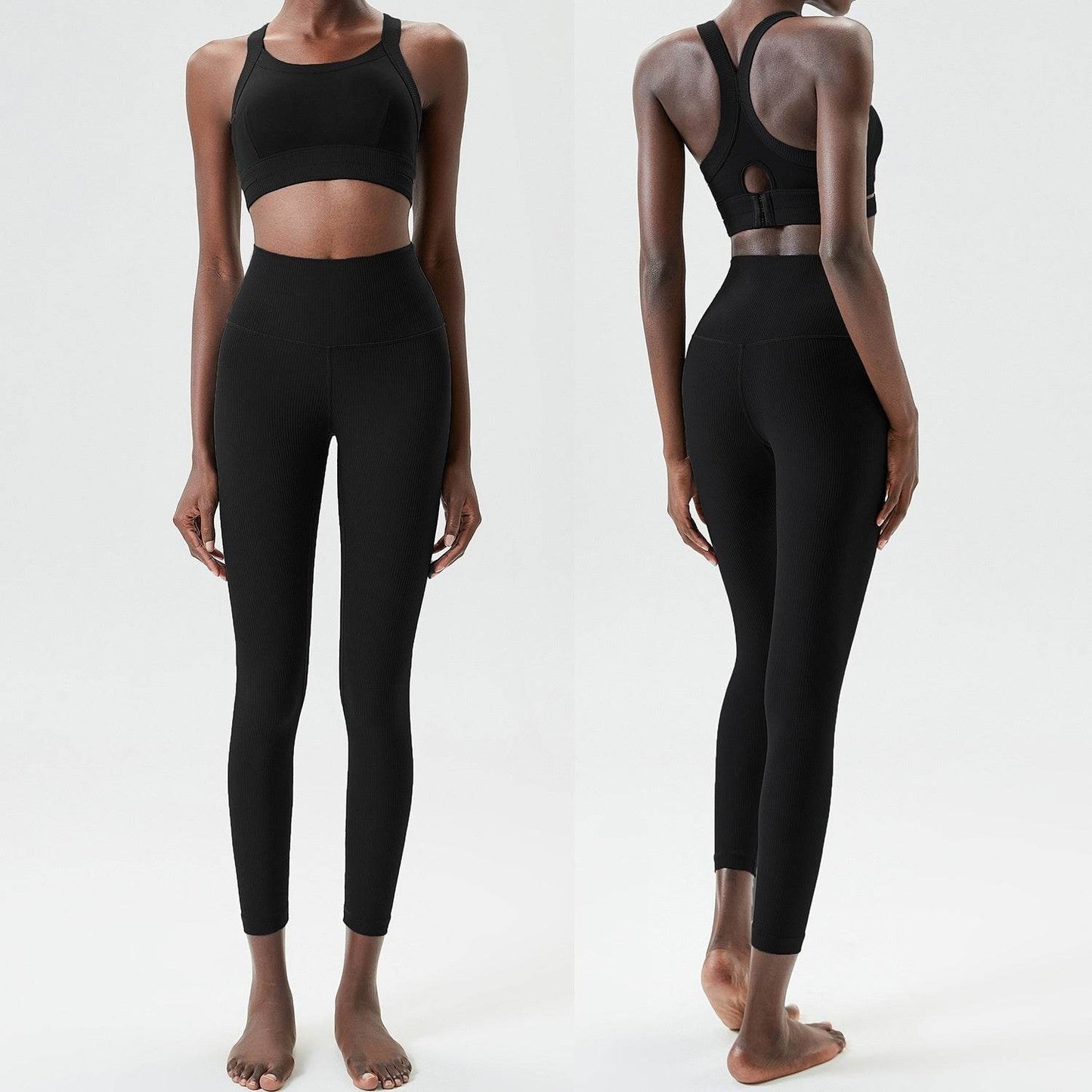 2pcs set Yoga Clothes Sleeveless Crop Workout top and Gym Leggings - Velora