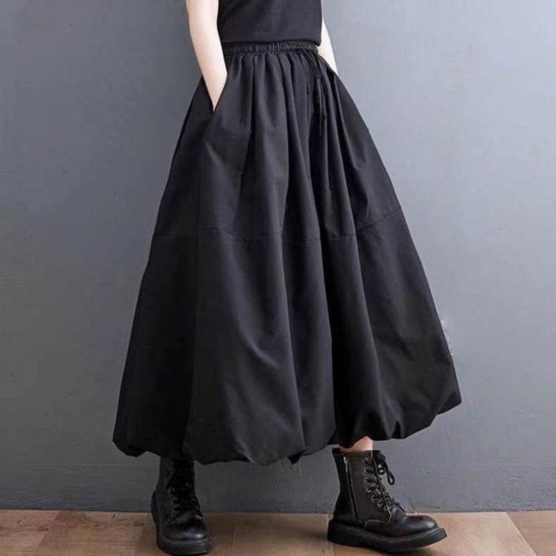 Fashion Personality New Solid Pocket Prairie Midi maxi Skirt Women - Velora