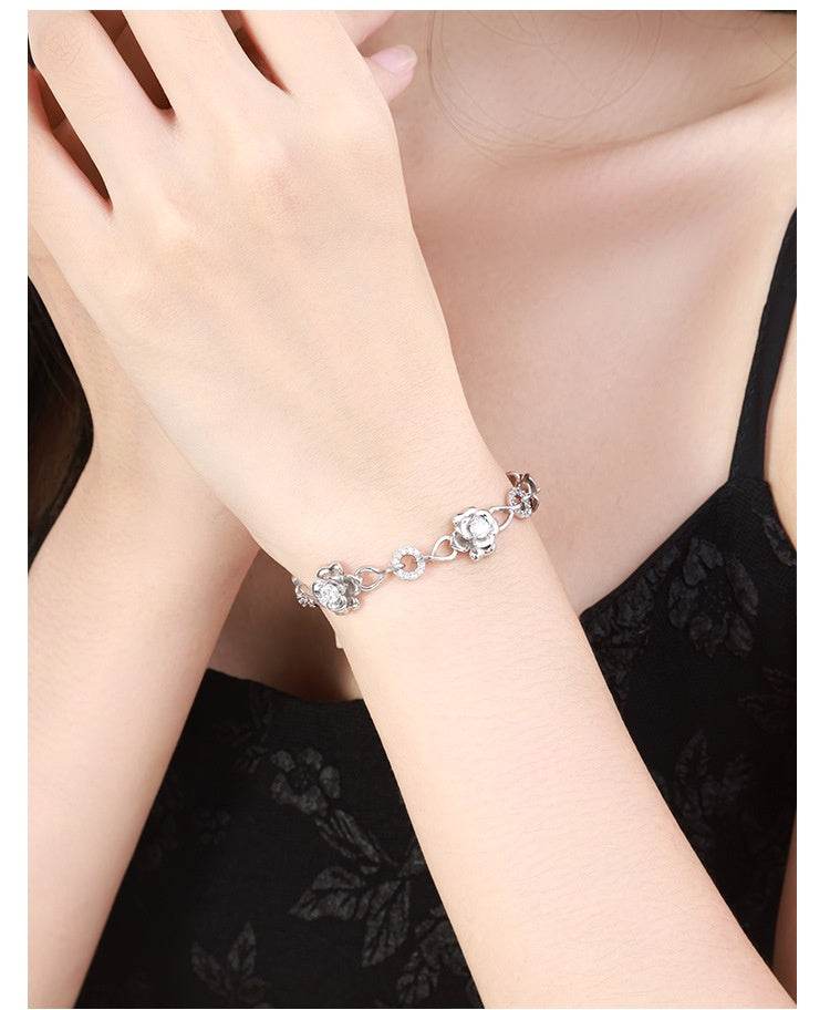 Sweet Delicate Flower Stitching Bracelet Female Ins Style - Velora