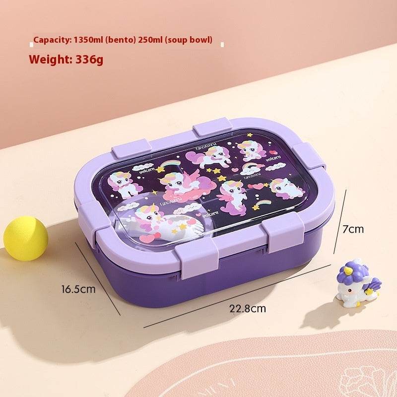 Kids Plastic Lunch Container Bento Lunch Box - Velora