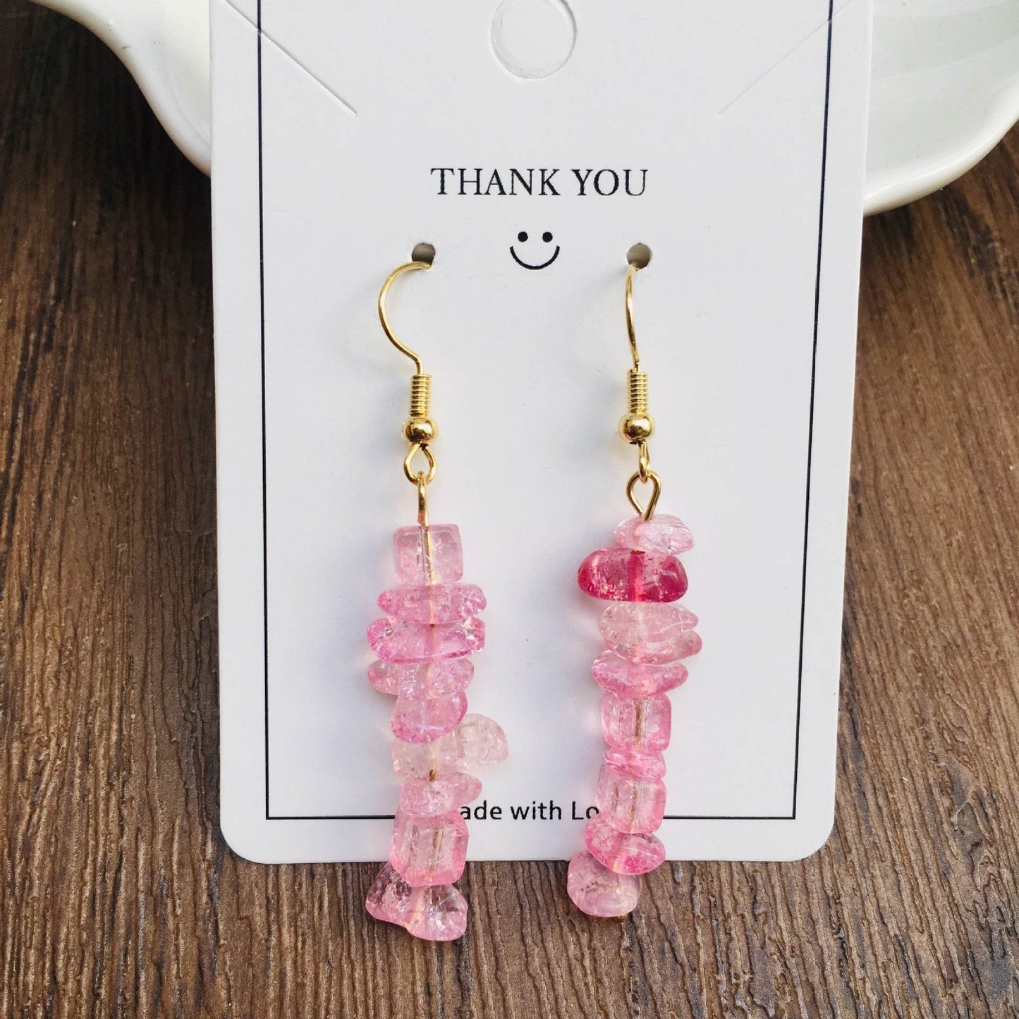 Handmade DIY Natural Crystal Stone Beaded Earrings - Velora