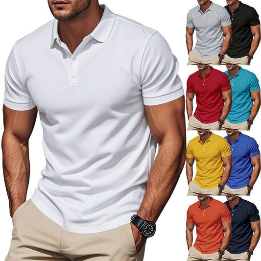 Men's Gentleman Loose Breathable Lapels Short Sleeve - Velora