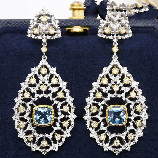 Luxury Custom 925 Silver Blue Luxury Earrings - Velora