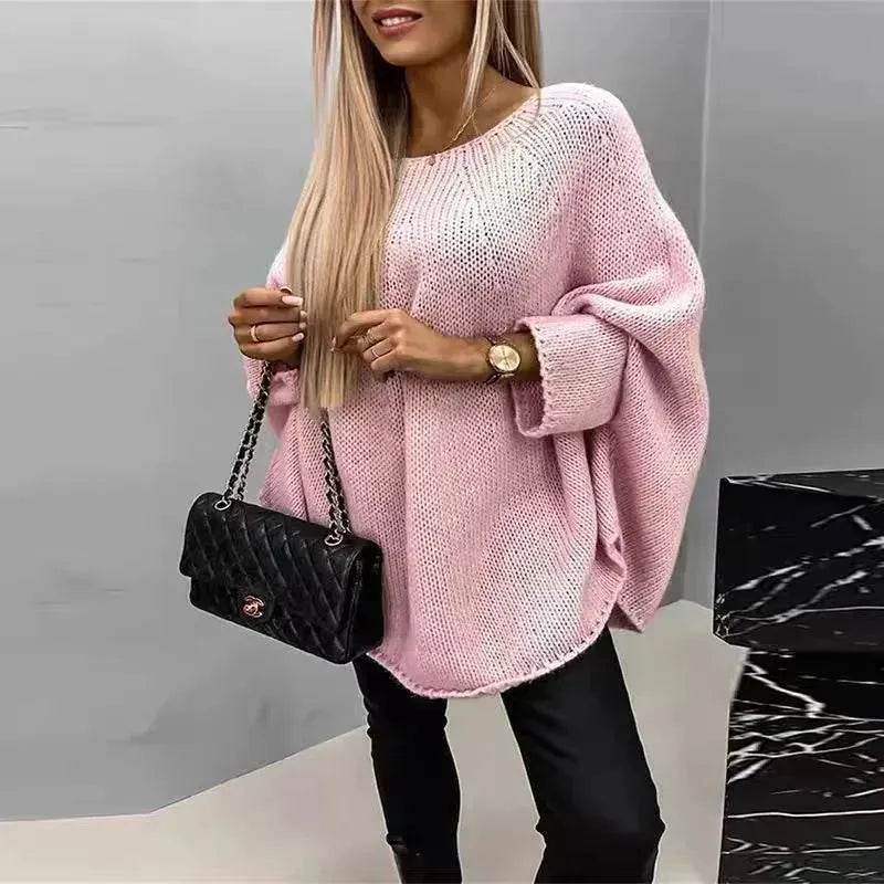 Oversized Fashion Knitted Fleece Pullover Sweater tops for Fall Winter - Velora