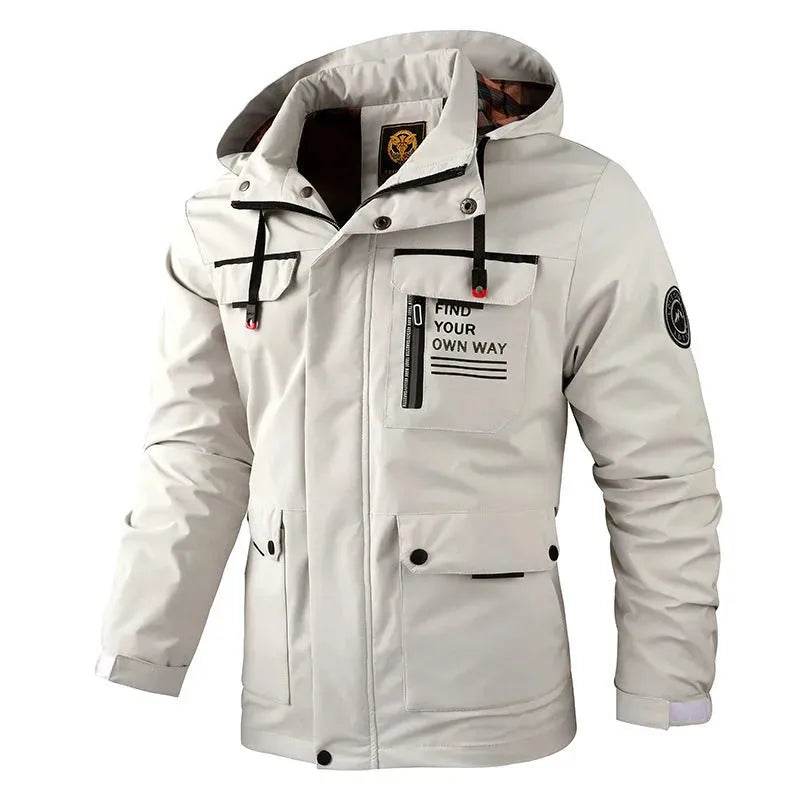 Men's Assault Jacket Spring And Autumn Thin Single Layer Waterproof Windbreaker Outdoor Sports Cargo Coat - Velora