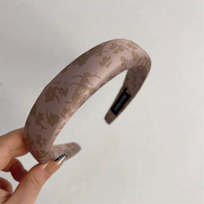 Fashion Presbyopic French Satin Vintage Sponge Silk Satin Padded Headband - Velora
