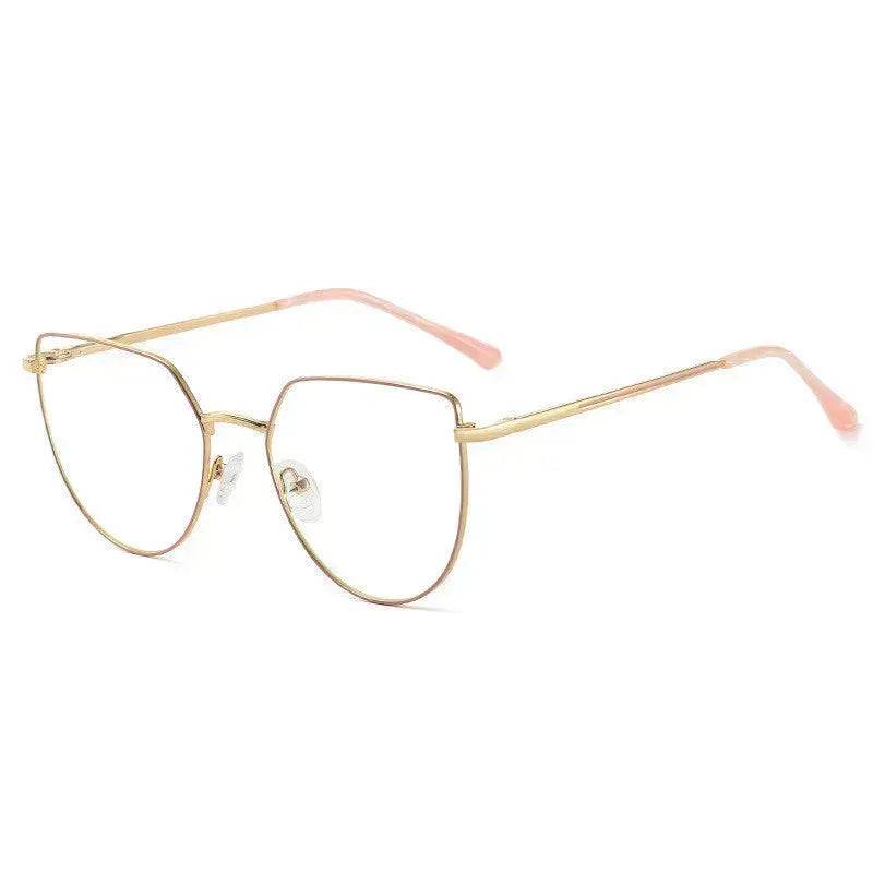 Women's Plate Anti-Blue Light Glasses Fashion Metal Large Frame - Velora