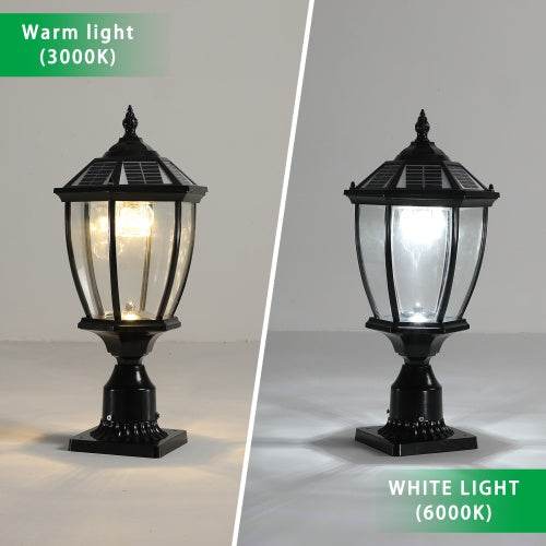 Solar Pillar Headlights With Dimmable LEDs 1-pack - Velora