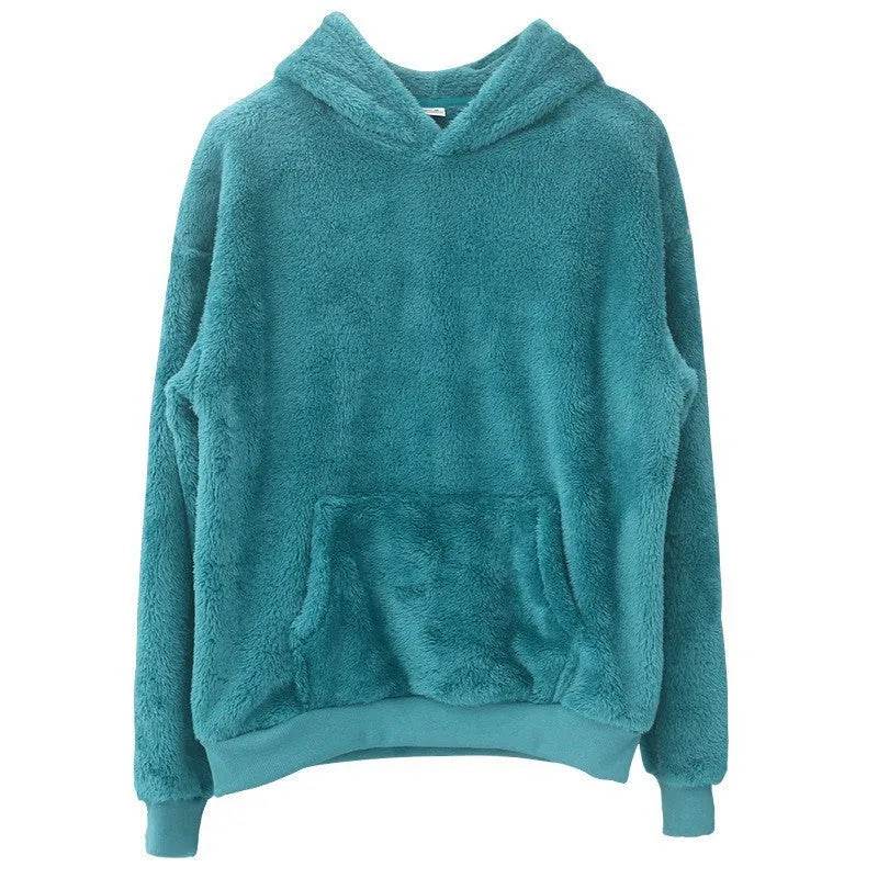 Men Winter New Double-sided Velvet Fleece Pocket Hoodie Sweatshirt Pullover - Velora