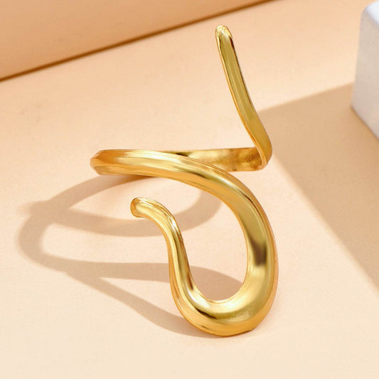 Retro High-grade Irregular Streamlined Design Ring - Velora