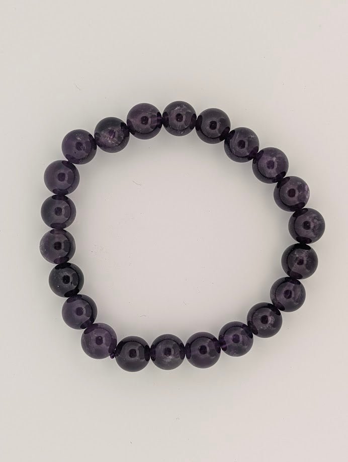 Deep Purple Amethyst Bracelet — 6mm & 8mm Beads