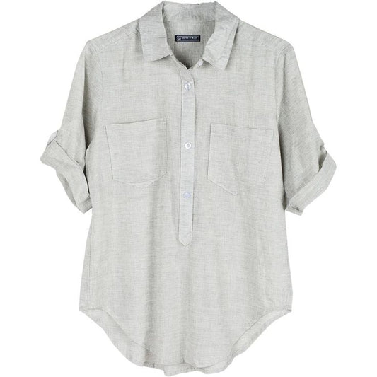 United By Blue Womens Torrey Popover Organic Cotton Shirts - Velora
