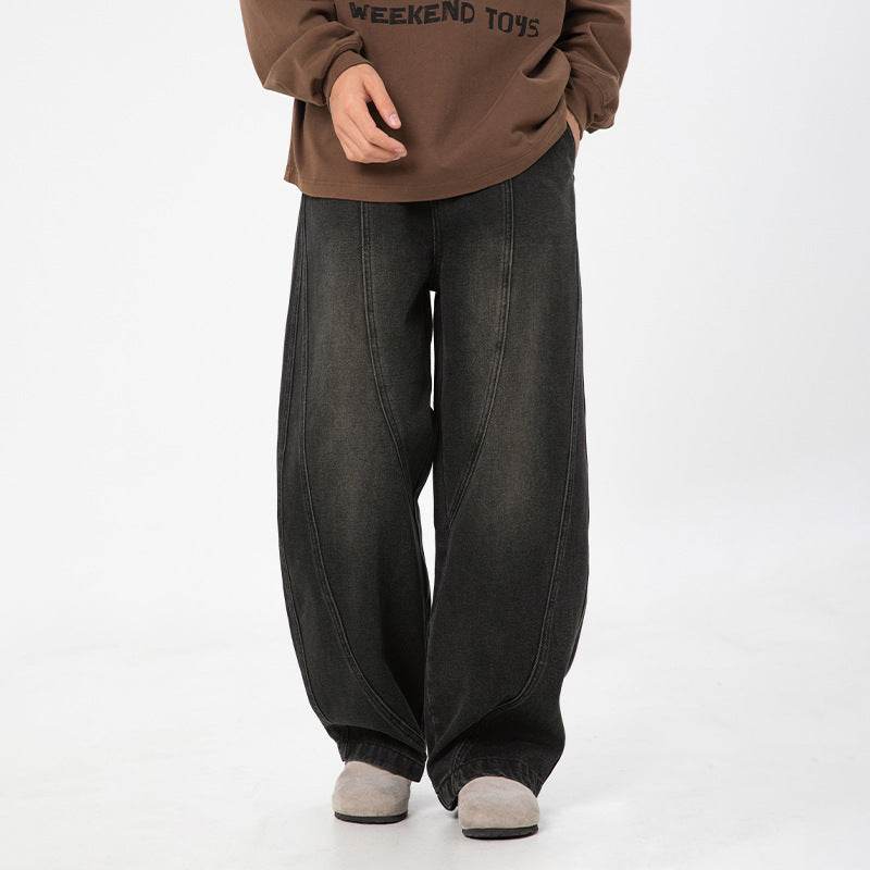 Washed Distressed Split Design Machete Jeans - Velora