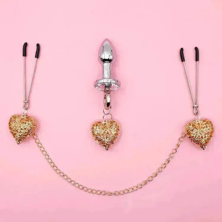 Love Chain Sex Toys Bell For Women Nipple Clamp Anal Plug - Velora
