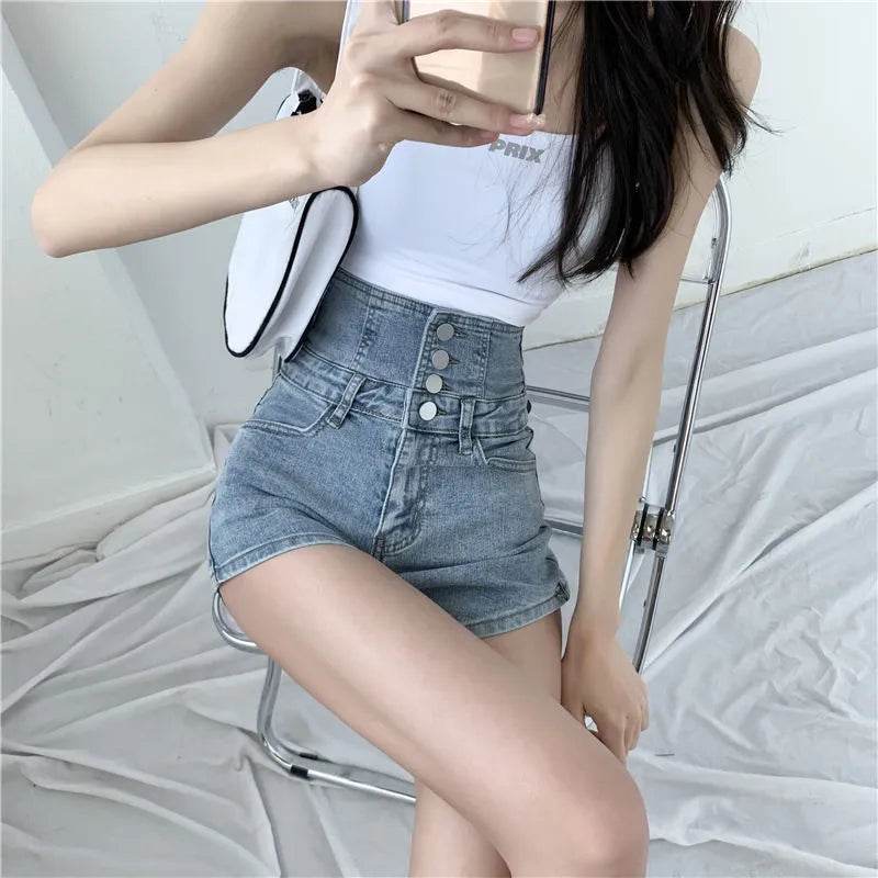 Summer High Waist Denim Rope Shorts For Women - Velora