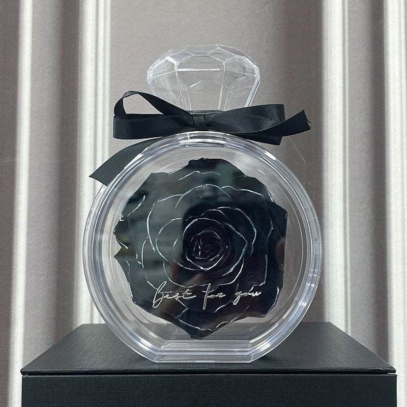 Natural Eternal Flower Ornaments Transparent Cover Dried Rose Gift Box For Christmas New Year Valentine's Day Home Decor - Velora