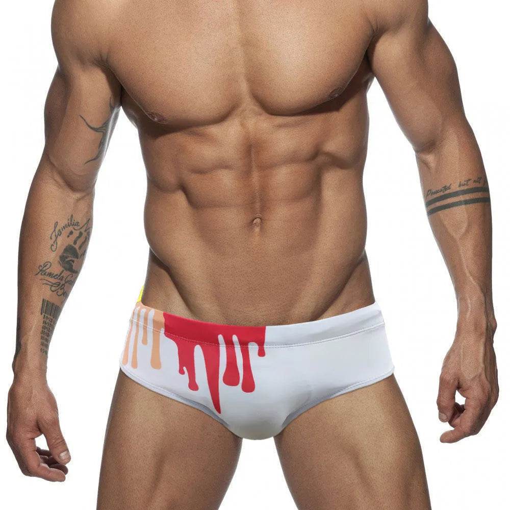 Men's Underwear Solid Color Printed Tape Cup Swim Briefs trunks