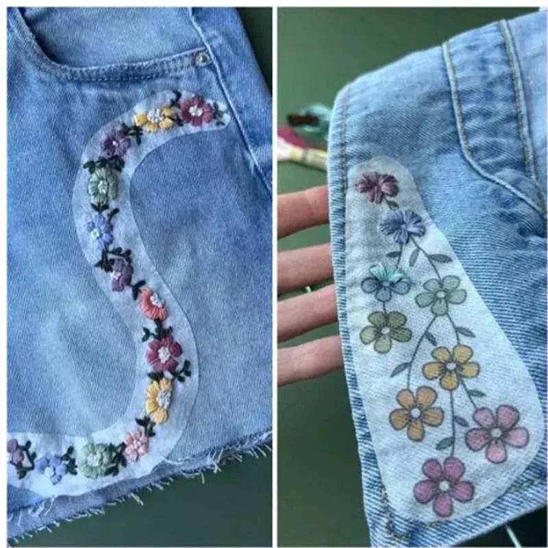 50pcs Water Soluble Stick and Stitch Embroidery Patterns stickers for Clothes - Velora