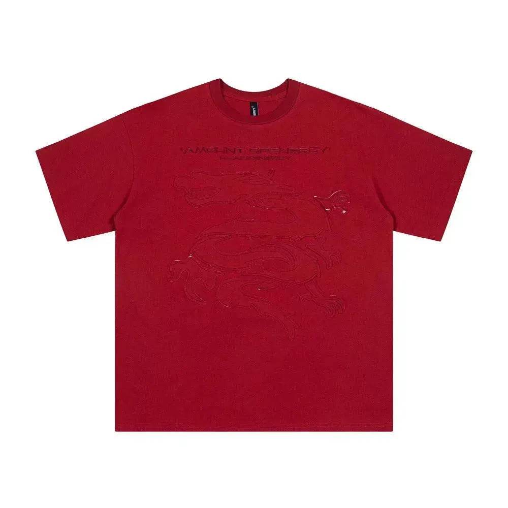 Dragon Paste Cloth Embroidery Short Sleeve - Velora