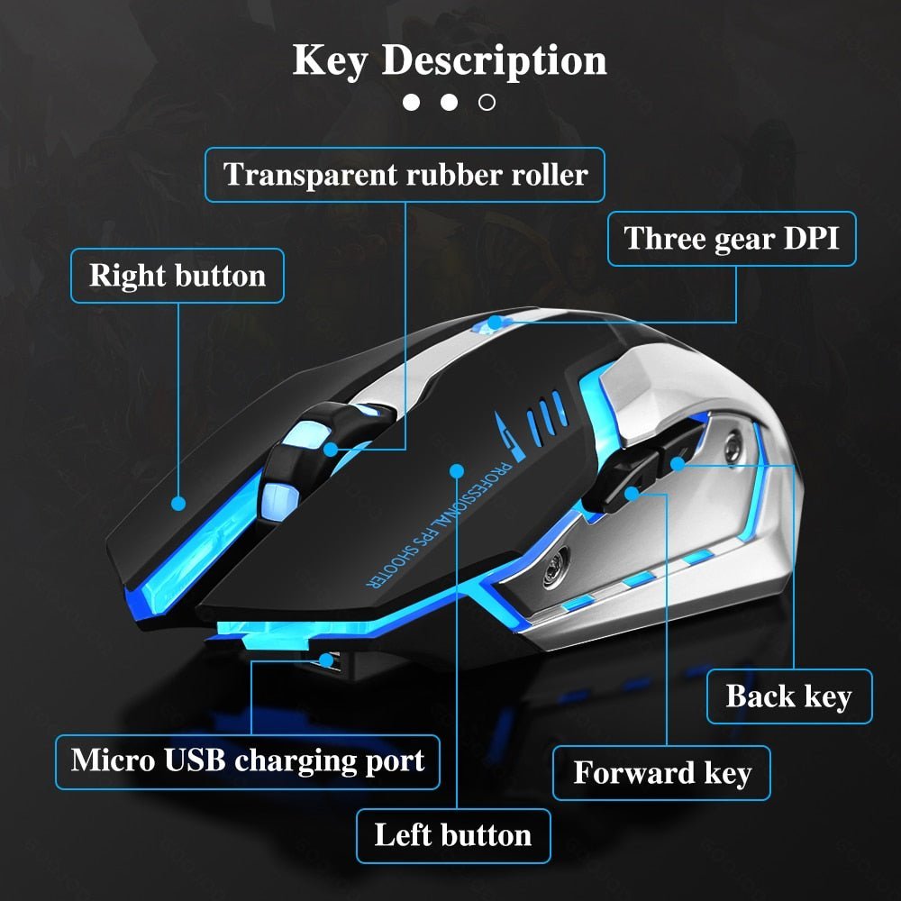 Dual-mode Bluetooth Battery Wireless Gaming Mouse - Velora Luxury Fashion