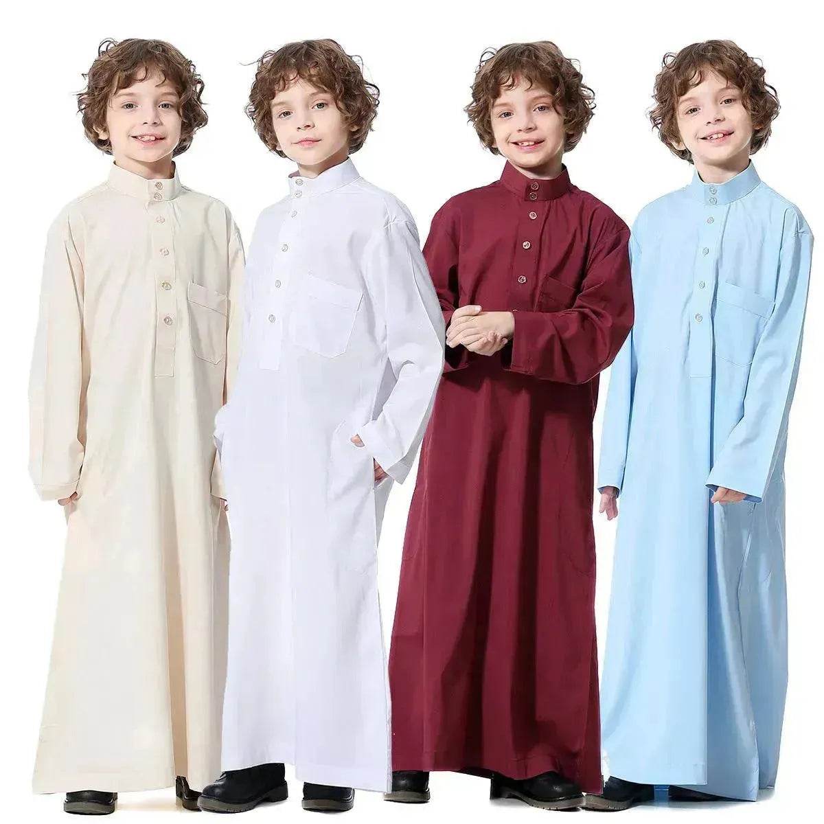 Fashionable and Elegant Dubai Middle Eastern Arab ArabBoys Kaftan Jalabiya Festival Dress Ramadan Moroccan Jalabiya - Velora