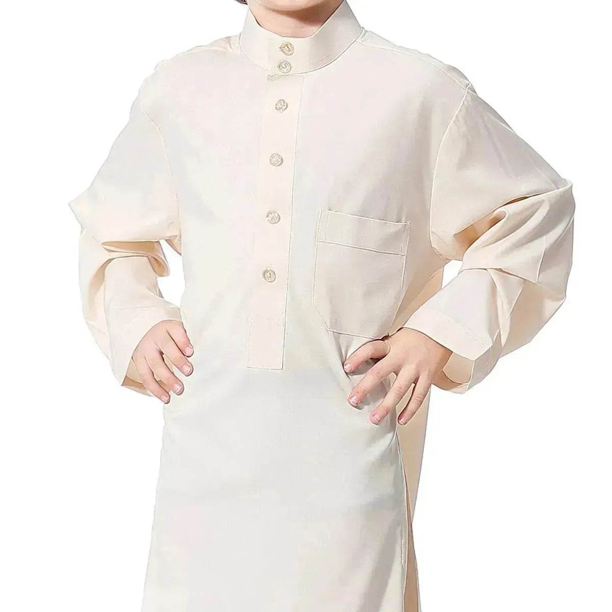 Fashionable and Elegant Dubai Middle Eastern Arab ArabBoys Kaftan Jalabiya Festival Dress Ramadan Moroccan Jalabiya - Velora