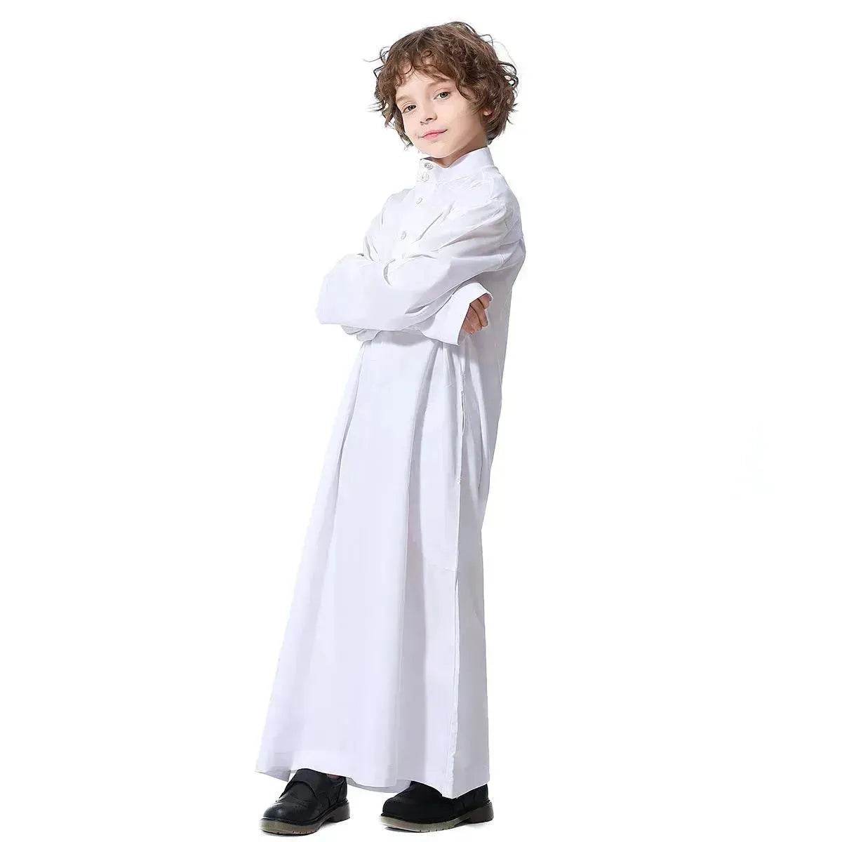 Fashionable and Elegant Dubai Middle Eastern Arab ArabBoys Kaftan Jalabiya Festival Dress Ramadan Moroccan Jalabiya - Velora
