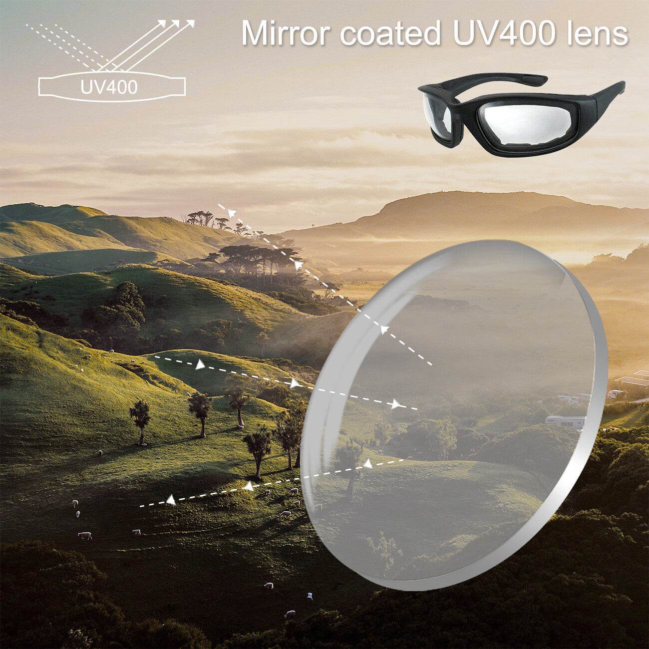 Cycling Sunglasses Chopper Outdoor Sports Glasses For Men Women Wrap Around UV400 Protection For Fishing Driving Glasses Windproof Clear Lens - Velora