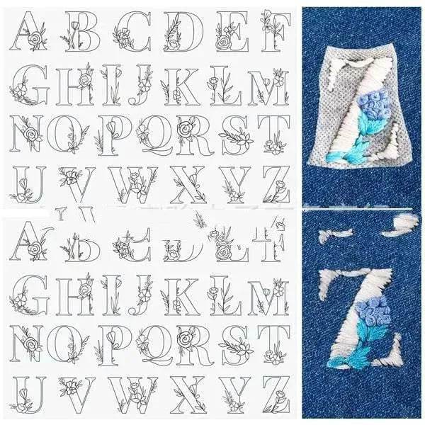 50pcs Water Soluble Stick and Stitch Embroidery Patterns stickers for Clothes - Velora