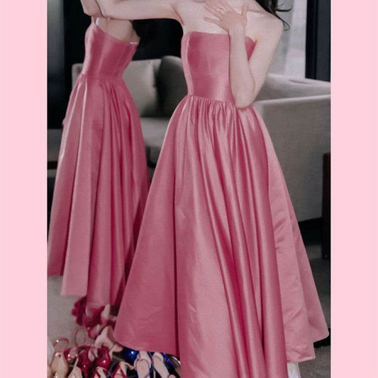 Tube Top Formal Satin Dress - Velora