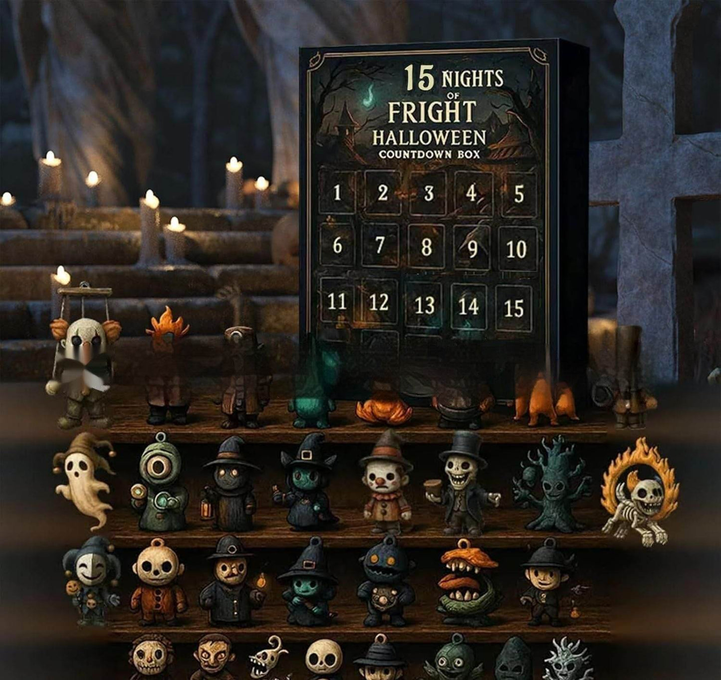 31 Night Scare Halloween Countdown Box With Doll Advent Countdown Blind Box - Velora