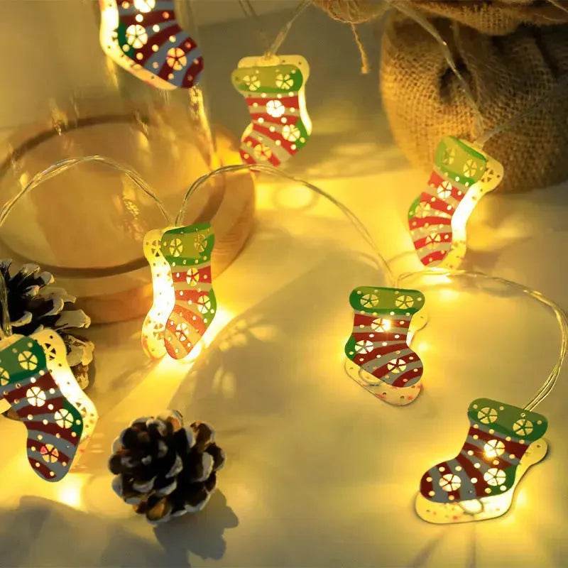 Christmas LED Light String Santa Claus Elk Snowman Xmas Ornament String Light Christmas Decorations New Year Navidad Gift - Velora