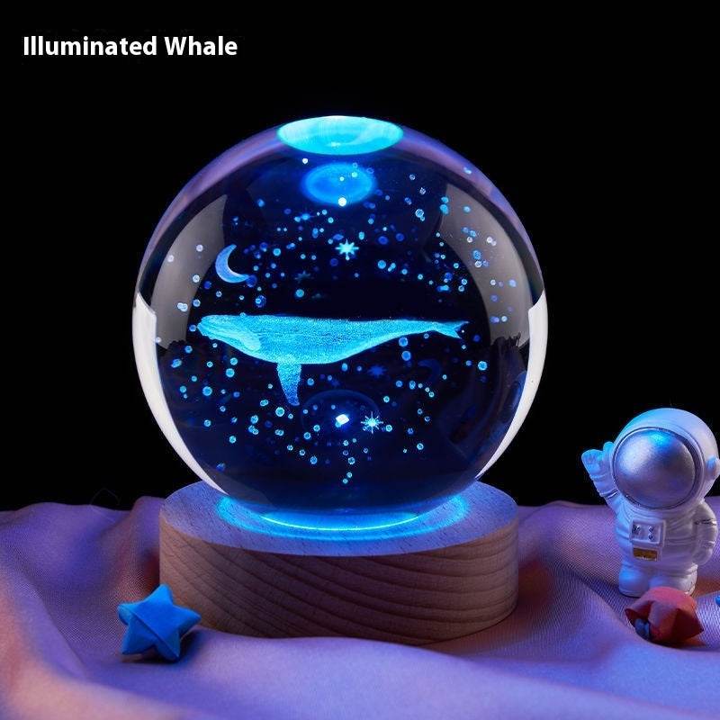 Moon Small Night Lamp Decoration Creative Crystal Ball - Velora