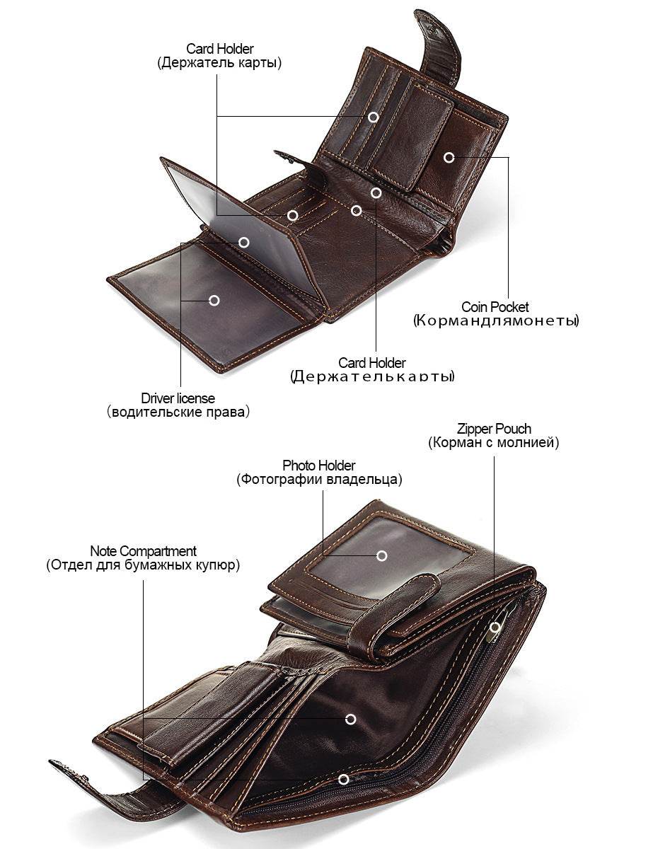 Men's Short Leather Wallet Vintage - Velora