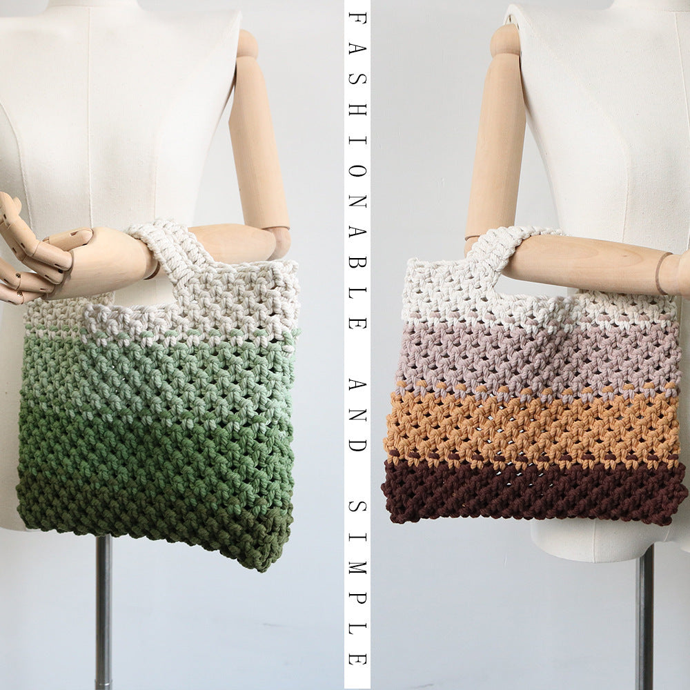 Cotton String Woven Handbag Simple