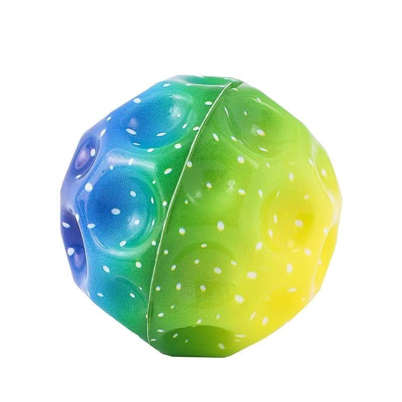 Colorful Hole Ball Soft Bouncy Ball Anti-fall Moon Shape Porous Bouncy Ball Kids Indoor Toys Ergonomic Design Elastic Ball Velora