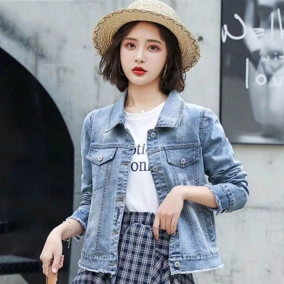 Korean Version Of The Loose Student's New Trendy All-match Net Red College Style Simple Denim Jacket Women - Velora
